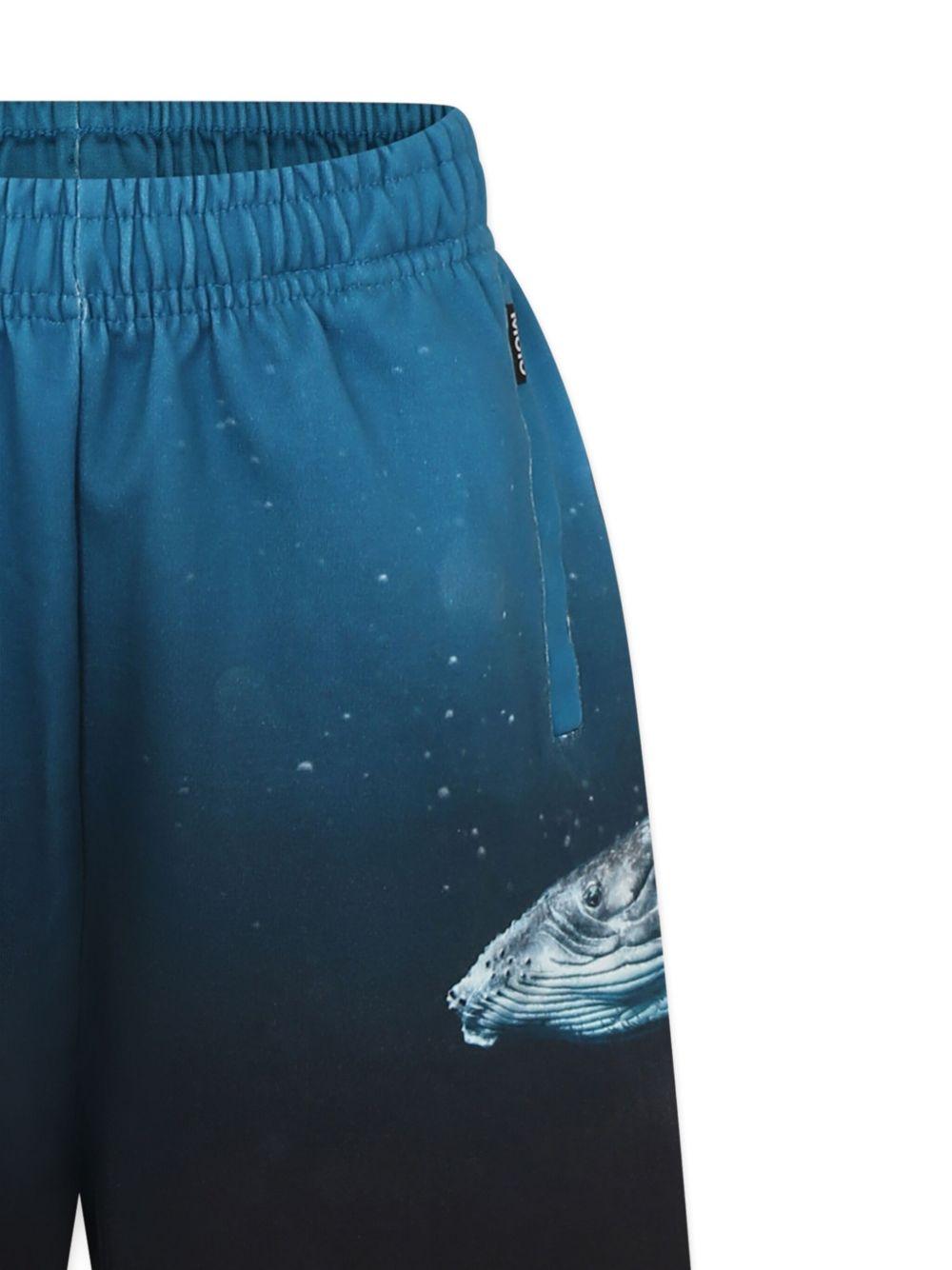 Shorts per bambino Molo blu con stampa grafica 1S25H207 3871 MOLO KIDS 