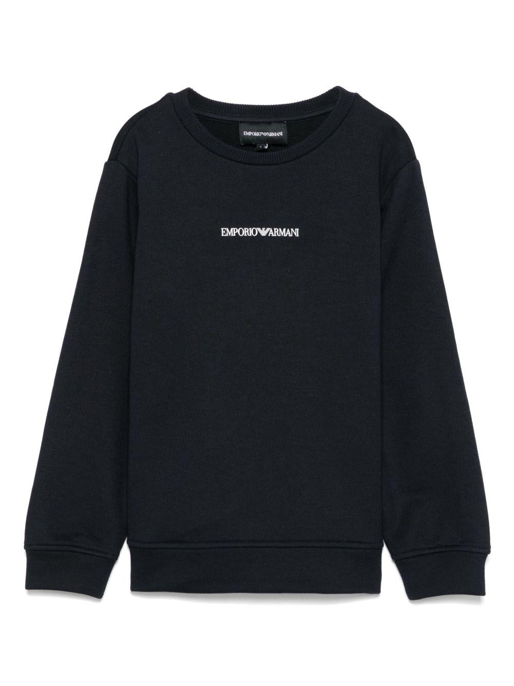 Felpa per bambino Emporio Armani Kids blu con logo sul davanti EB000302 AF14681 UB118 EMPORIO ARMANI KIDS 