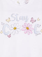 T-shirt per neonata Monnalisa bianco Stay Cool con stampa 39E611 5002 0099 MONNALISA KIDS 