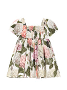 Abito per neonata Dolce & Gabbana Kids multicolore con stampa orchidee L24DF4 HS5UG HA5XG DOLCE & GABBANA KIDS 
