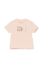 T-shirt per neonarta Elisabetta Franchi La Mia Bambina rosa con dettaglio logo EGTS1070JE006 C125 ElISABETTA FRANCHI 