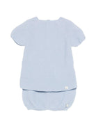 Set t-shirt e shorts per neonati Paz Rodriguez blu con lavorazione pointelle 103-123690 860 PaZ RODRIGUEZ KIDS 