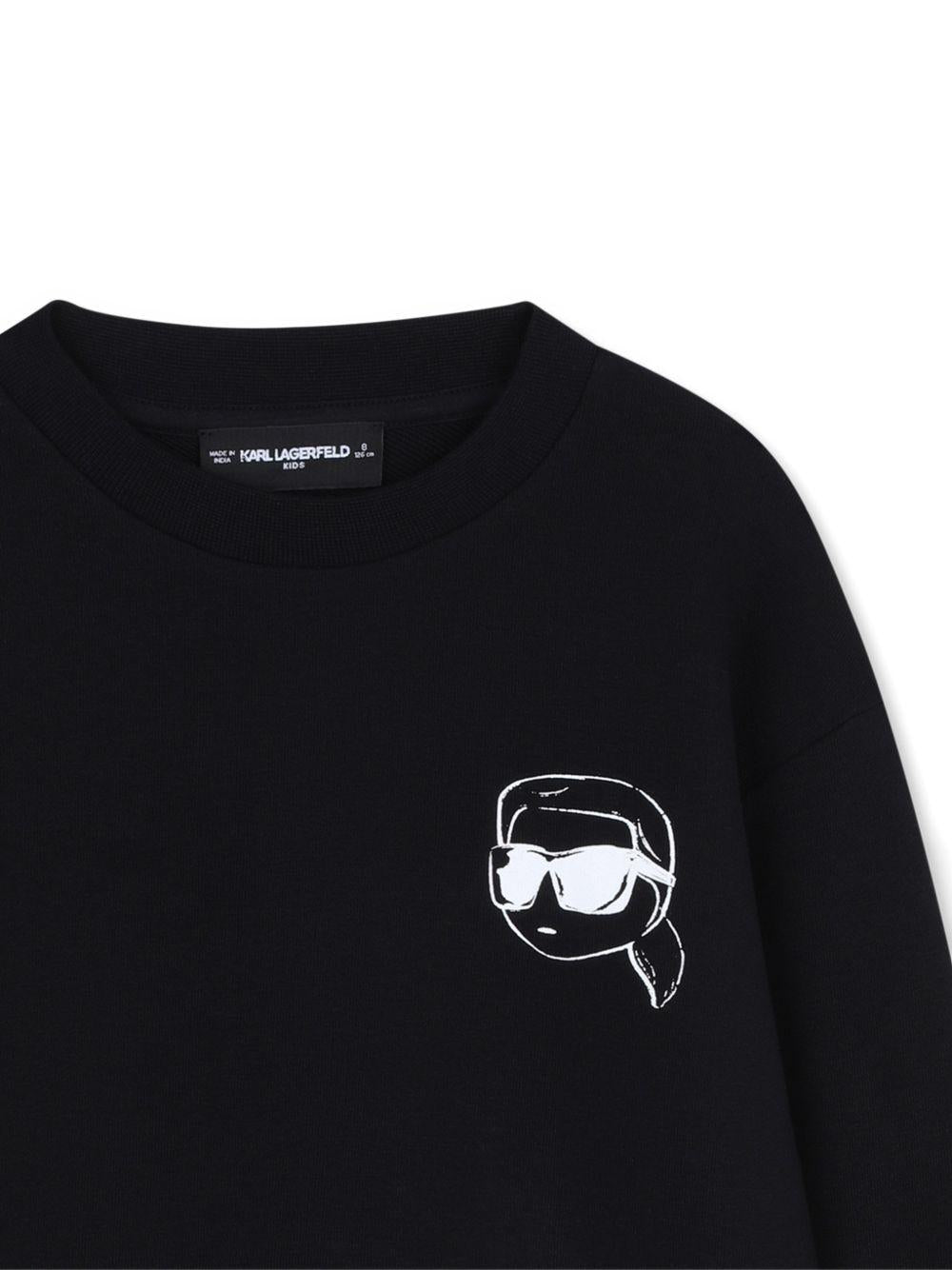 Felpa per bambino Karl Lagerfeld Kids nero con stampa Z31088 09B KARL LAGERFELD KIDS 