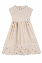 Abito per bambina Chloé Kids beige con ricamo a fiori C20810 23H CHLOE' KIDS 