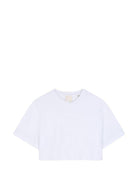 T-shirt per bambina Givenchy Kids bianca con taglio crop H31559 10P GIVENCHY KIDS 