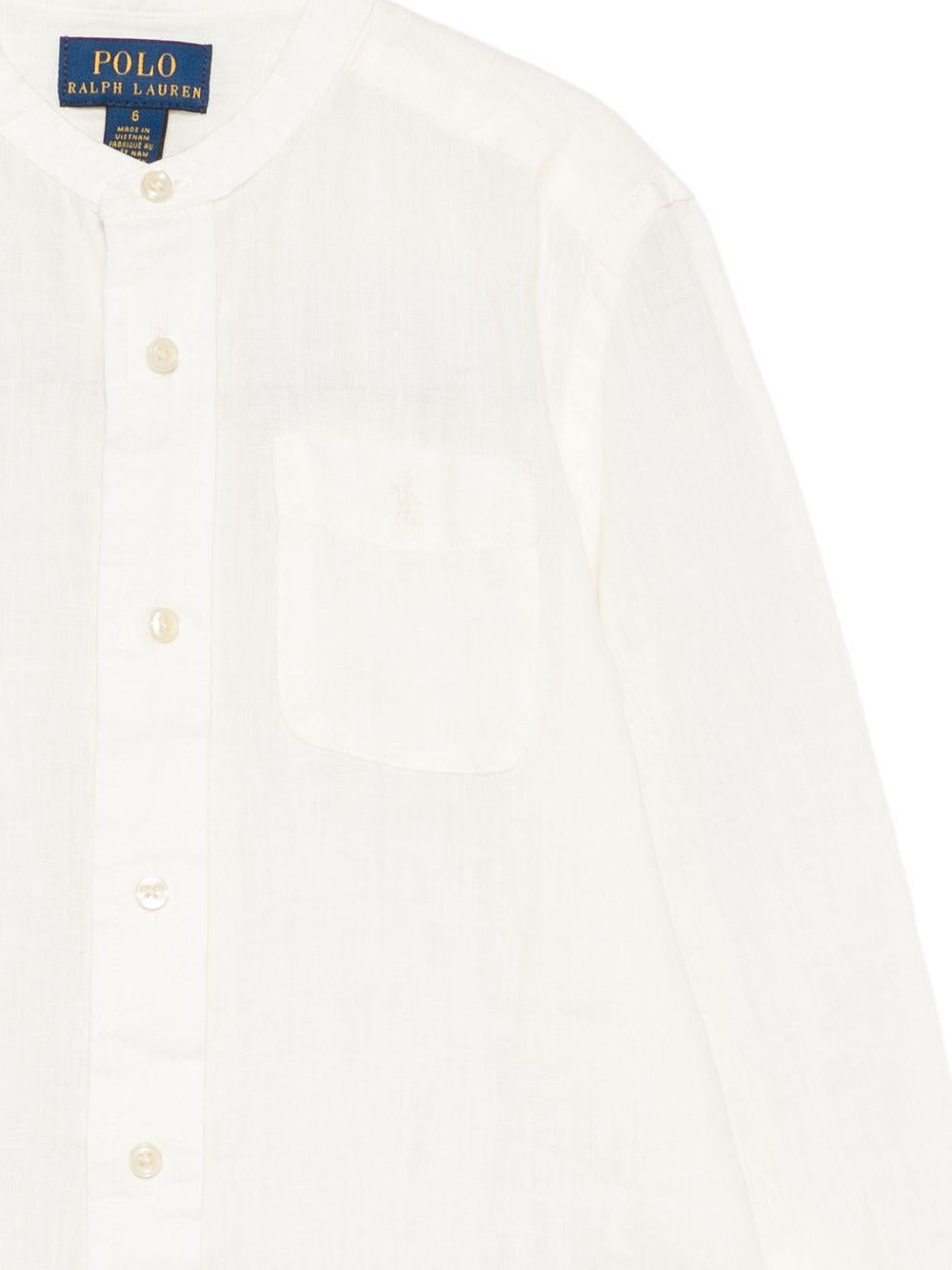 Camicia per bambino Polo Ralph Lauren Kids bianco con colletto alla coreana 322964592 501 Ralph Lauren kids 