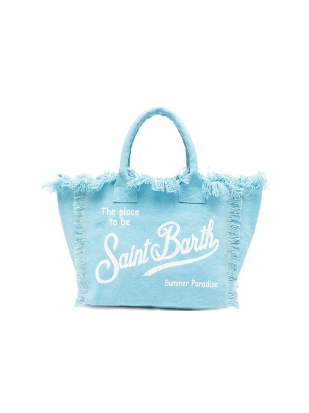 Borsa Vanity MC2 Saint Barth azzurra con logo stampato sul davanti VANI001 00165L MC2 ST. BARTH KIDS 