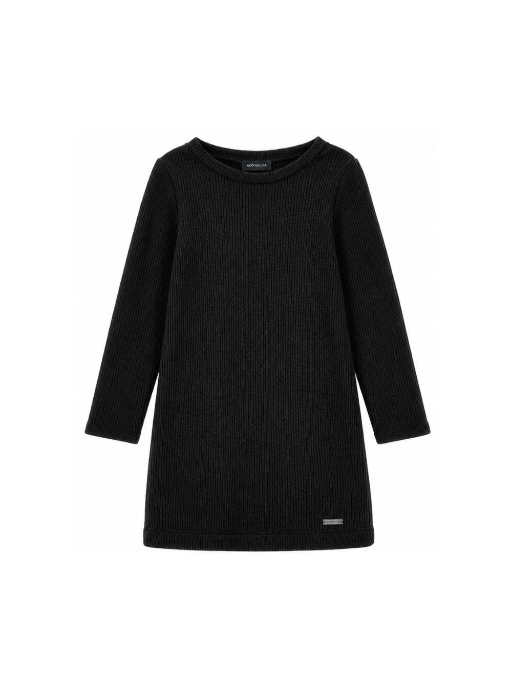 Abito per bambina Monnalisa Kids nero a coste a maniche lunghe 41H903 8214 0050 MONNALISA KIDS 