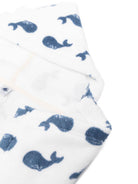 Accappatoio per bambini Petit Bateau bianco con stampa all-over balene A0B0G 85 PETIT BATEAU KIDS 