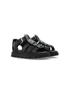 Sandali per bambina Versace Kids nero con placca Medusa 10179051A00138 1B00P VERSACE KIDS 