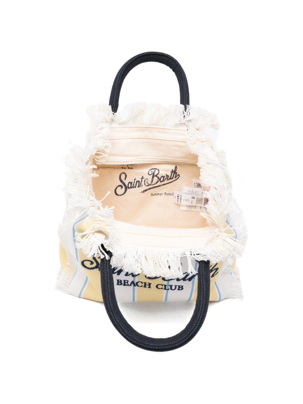 Borsa Colette MC2 Saint Barth bianca e giallo con motivo a righe COL0001 02600L MC2 ST. BARTH KIDS 