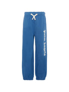 Pantaloni sportivi per bambino Palm Angels Kids blu con logo laterale PBCH008S26FLE001 060 PALM ANGELS KIDS 