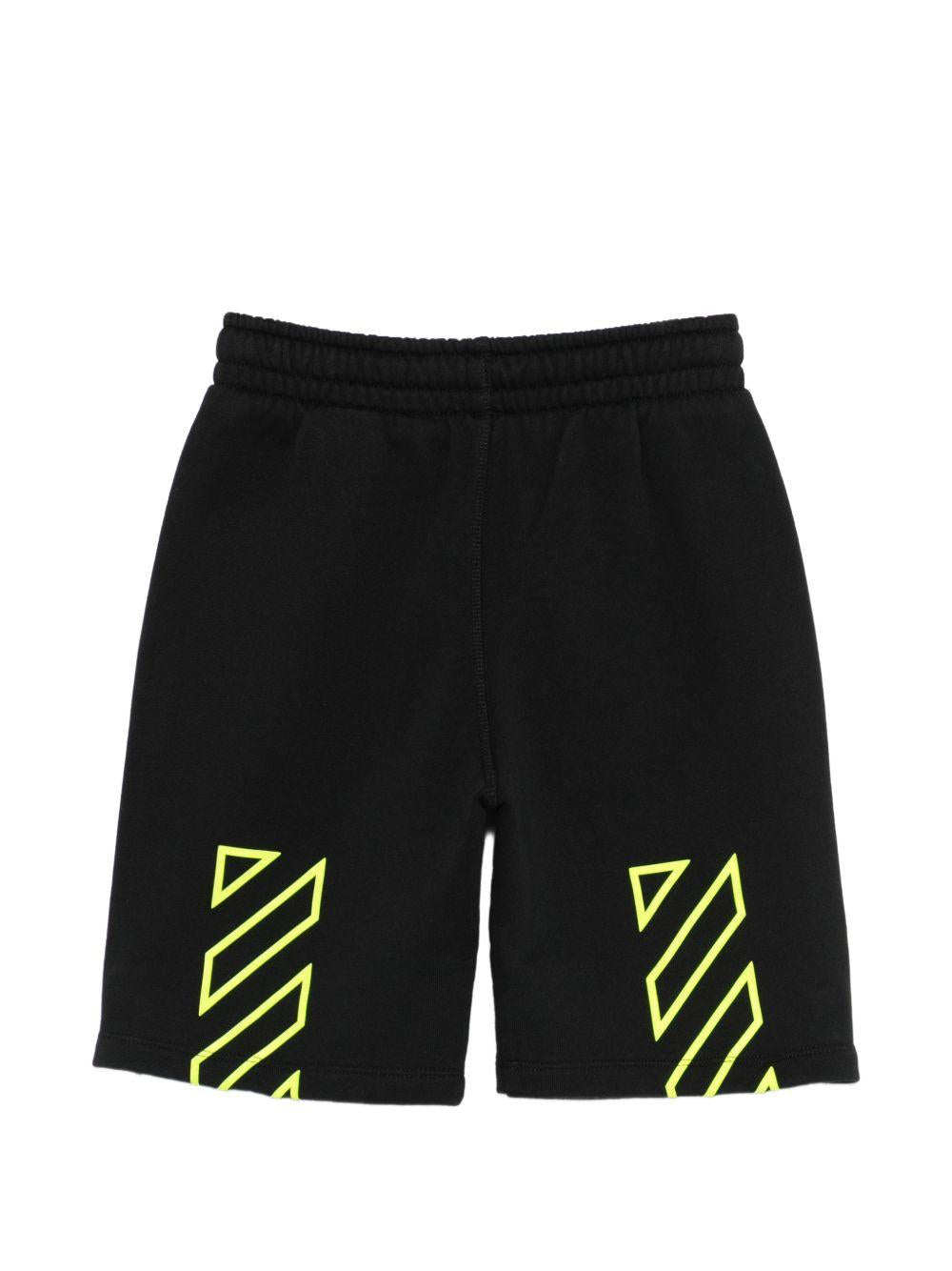 Shorts per bambino Off-White Kids neri con logo sul davanti 44BCI001S26F002 001 OFF WHITE KIDS 