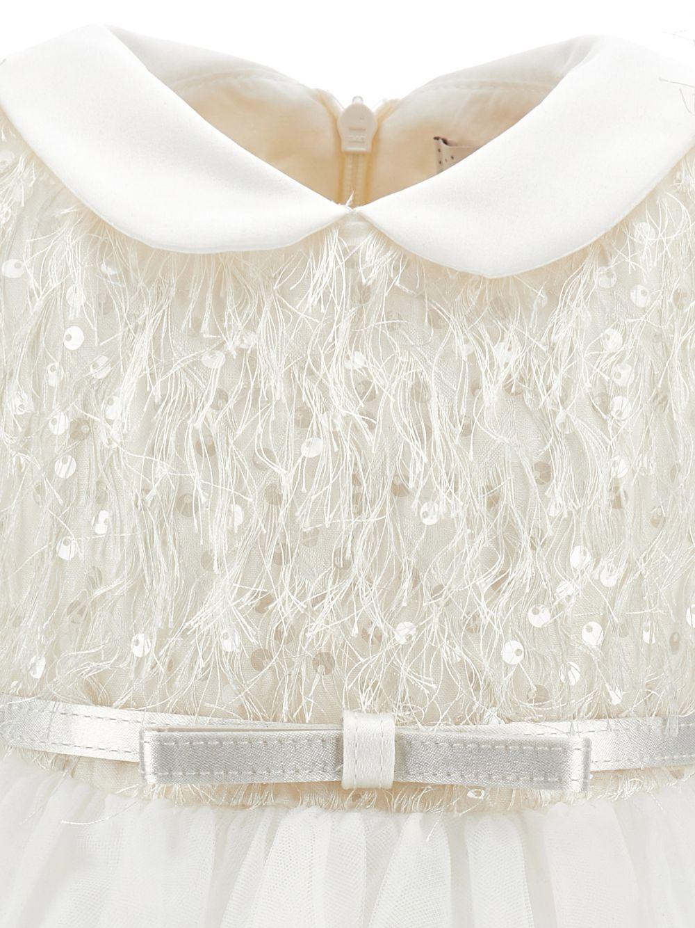 Abito per neonata Monnalisa bianco con decorazione con paillettes 73G900 7921 0001 MONNALISA KIDS 