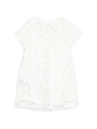Abito in pizzo per bambina Balmain Kids bianco con ricamo a fiori BY1D51 U0263 100 BALMAIN KIDS 