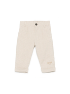 Pantaloni per neonato Fendi Kids beige con motivo a quadri e ricamo logo sulla gamba BMF244 AS63 F1P2N FENDI KIDS 