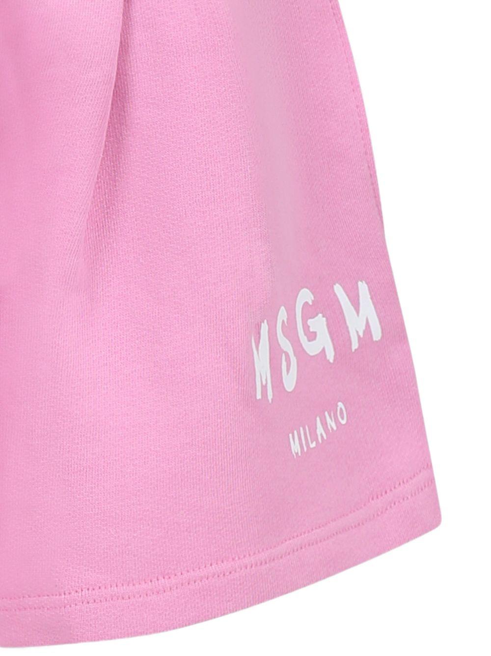 Shorts sportivi con stampa per bambina MSGM Kids rosa con dettagli plissettati S5MSJGSH092 MS003 MSGM KIDS 