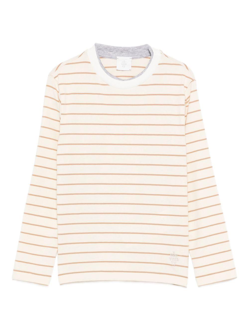 Maglia per bambino Eleventy Kids beige con motivo a righe EX8P10 J0523 101BG ELEVENTY KIDS 