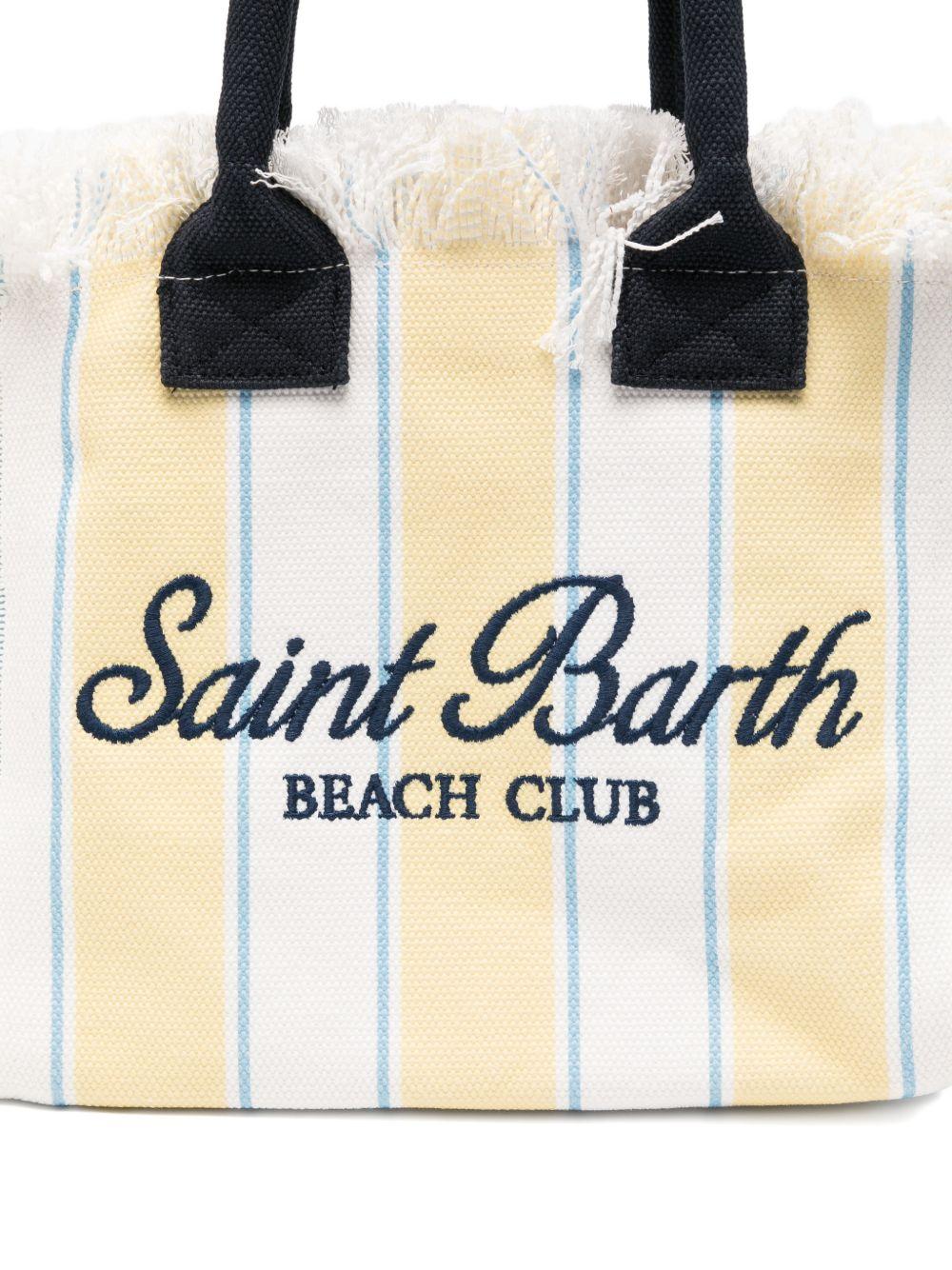 Borsa Colette MC2 Saint Barth bianca e giallo con motivo a righe COL0001 02600L MC2 ST. BARTH KIDS 