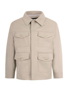 Giacca per bambino Balmain Kids beige con colletto a punta BY2P47 G0197 107 BALMAIN KIDS 