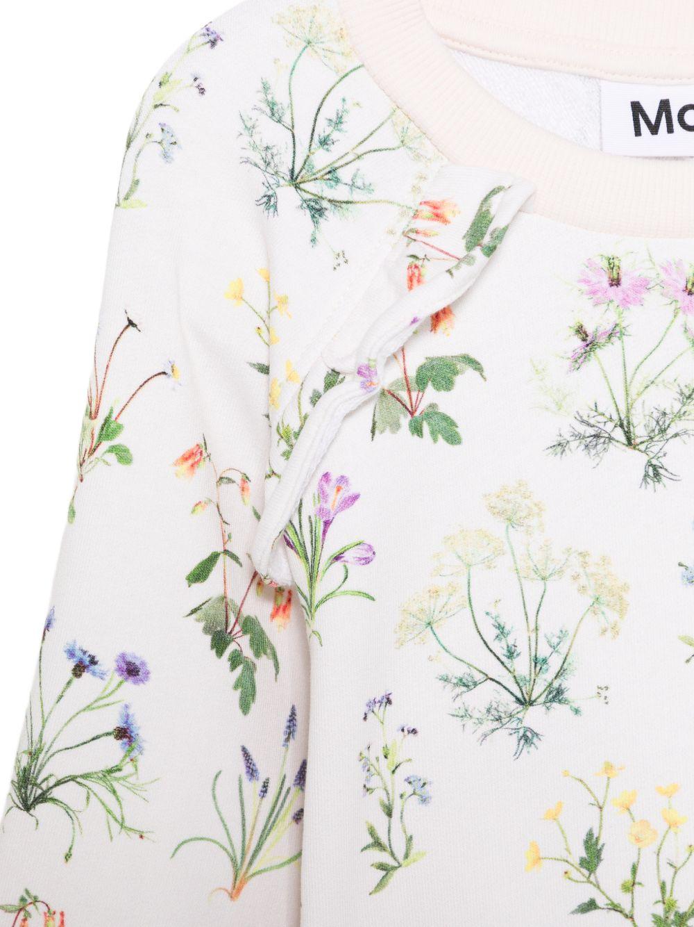 Felpa per bambina Molo bianca con stampa fiori all-over 2S26J211 9541 MOLO 