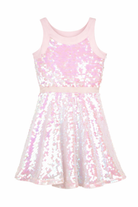 Abito smanicato per bambina Billieblush rosa con paillettes U21819 111 BILLIEBLUSH 