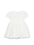 Abito per neonata Moschino Kids bianco con ricamo Teddy Bear MDV0DBLAA55 10063 MOSCHINO KIDS 