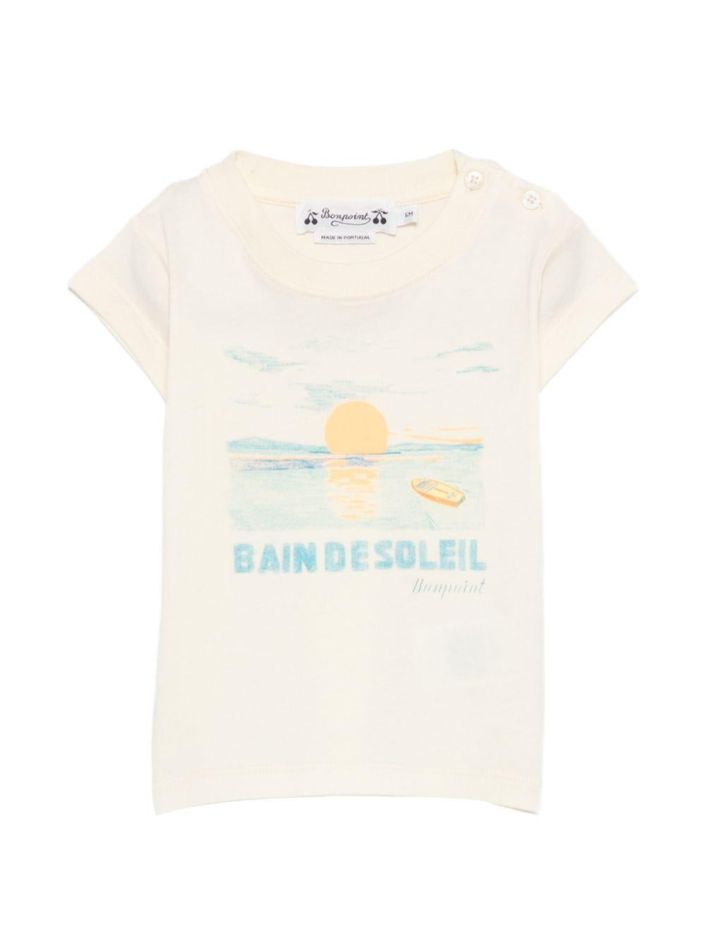 T-shirt per neonato Bonpoint bianca con stampa grafica sul davanti S06YTSK00008 103 BONPOINT KIDS 