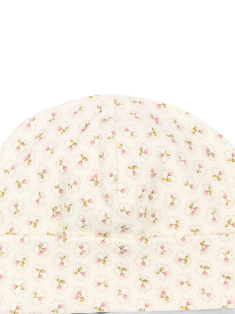 Berretto per neonata Bonpoint Kids rosa con stampa ciliegie W06NACK00002 624 BONPOINT KIDS 