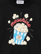 Felpa per bambini Moschino Kids nera con stampa grafica HNF099LCA94 60100 MOSCHINO KIDS 