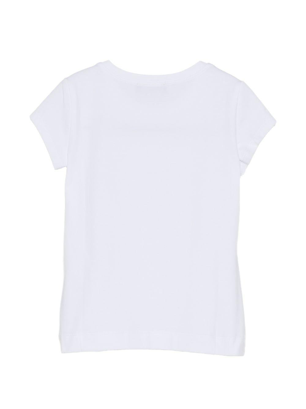 T-shirt per bambina Ermanno Scervino Junior bianca con logo sul davanti Z1G608 7201 0099 ERMANNO SCERVINO KIDS 