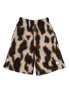 Shorts per bambina Douuod Kids beige con stampa astratta DX6Q49 E0233 113MA DOUUOD KIDS 