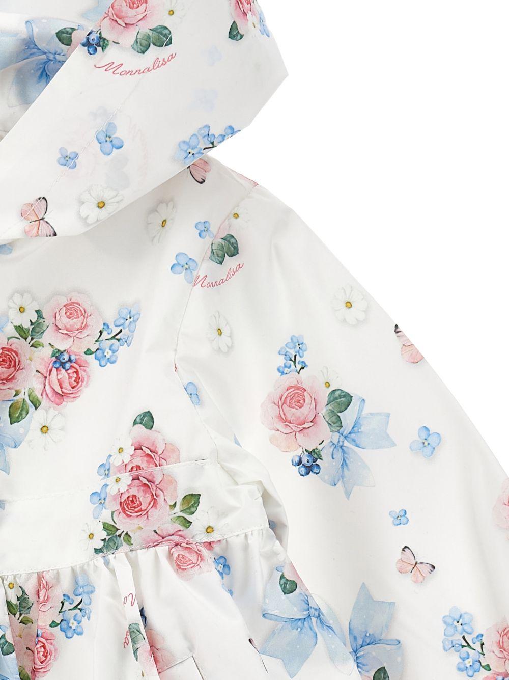 Giacca per neonata Monnalisa bianca con stampa a fiori 39G100 7026 0099 MONNALISA KIDS 