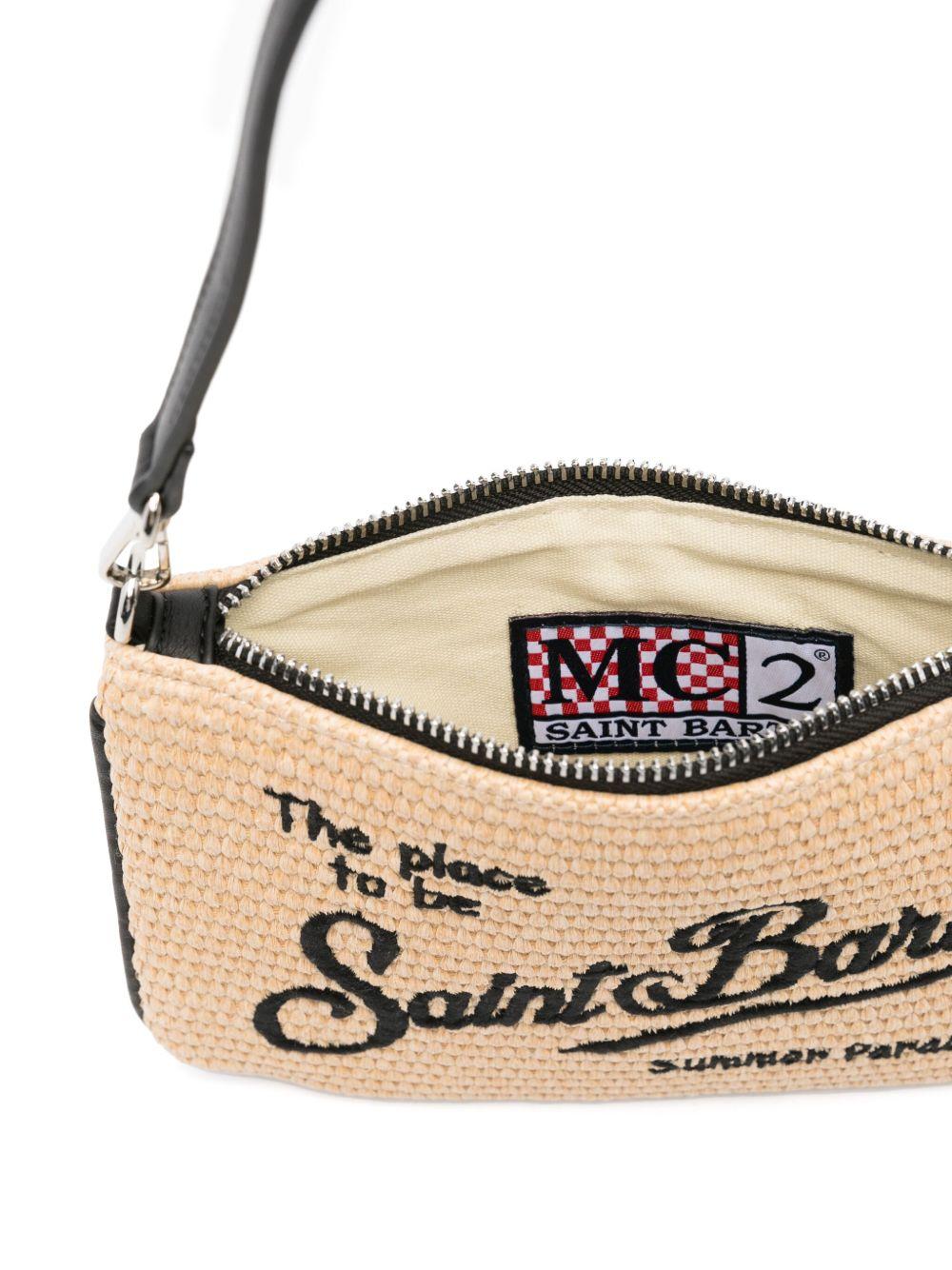 Borsa Parisienne MC2 Saint Barth beige con logo ricamato a contrasto PARM002 00421L MC2 ST. BARTH KIDS 