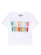 T-shirt per neonato Moschino Kids bianco con stampa matite MWM047LAA01 10101 MOSCHINO KIDS 