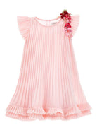 Abito per bambina Monnalisa rosa con applicazione a fiori 71G909 7364 0091 MONNALISA KIDS 