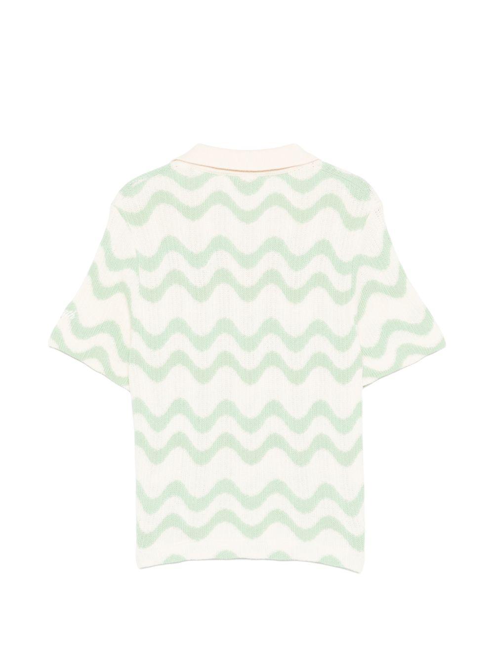 Maglia per bambina MC2 Saint Barth Kids beige con motivo ondulato LAA0002 00968L MC2 ST. BARTH KIDS 