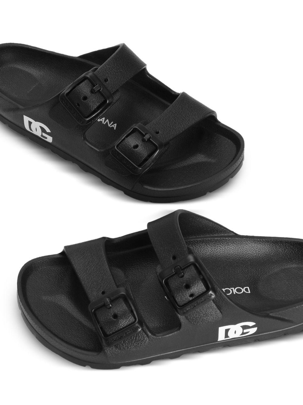 Sandali per bambini Dolce & Gabbana Kids neri con dettaglio logo DD0324 A5103 80999 DOLCE & GABBANA KIDS 