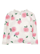 Blusa per bambina Monnalisa bianca con ricamo a fiori 11F621 6653 0029 MONNALISA 