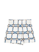 Shorts per bambina Elisabetta Franchi La Mia Bambina bianco con motivo grafico EFBE0820TVE02 0072 ElISABETTA FRANCHI KIDS 