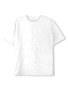 T-shirt crop con logo jacquard per bambino Givenchy Kids bianco con orlo dritto H30736 10P GIVENCHY KIDS 