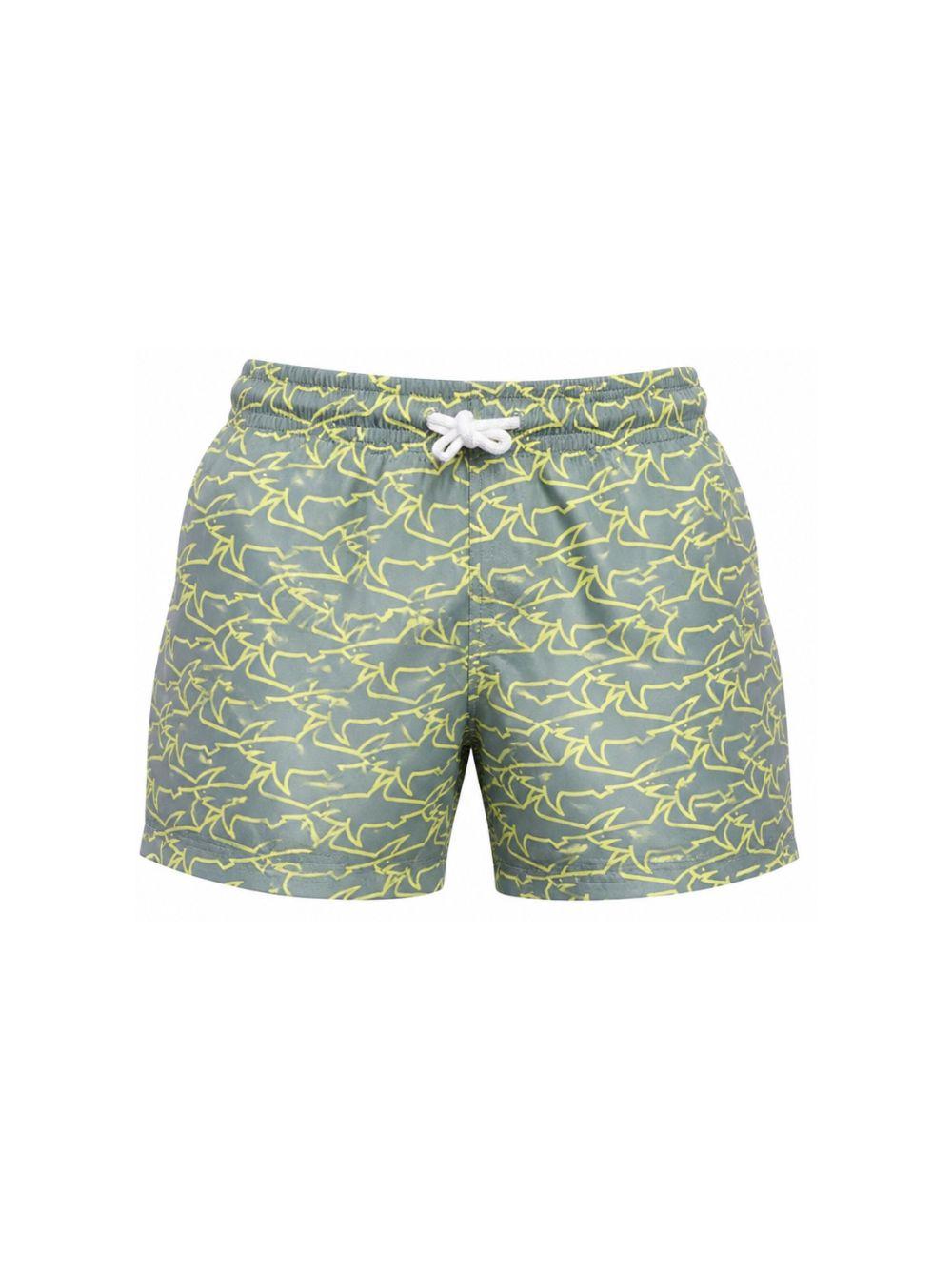 Costume per bambino Paul & Shark Kids verde con stampa squali all-over WUL002LKB03 30715 PAUL & SHARK KIDS 