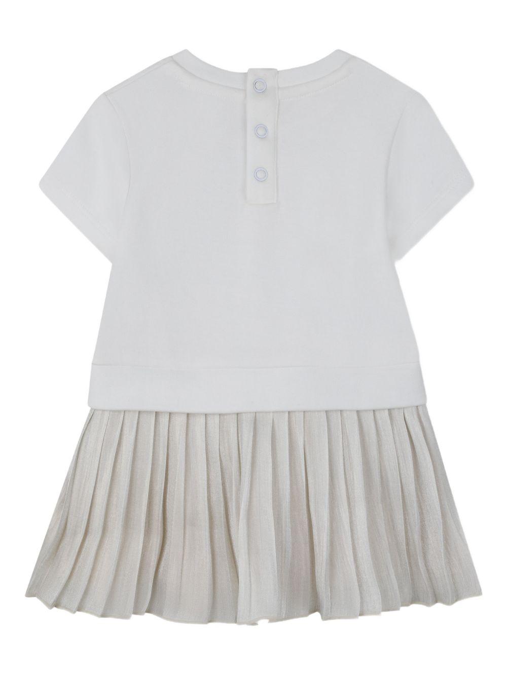 Abito per neonata Michael Kors Kids bianco con gonna plissettata R30553 Z99 MICHAEL KORS KIDS 