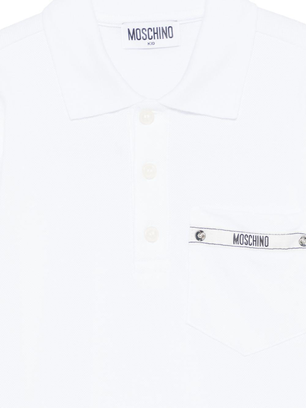 T-shirt per bambino Moschino Kids bianca con taschino HUM05LLFA08 10101 MOSCHINO KIDS 
