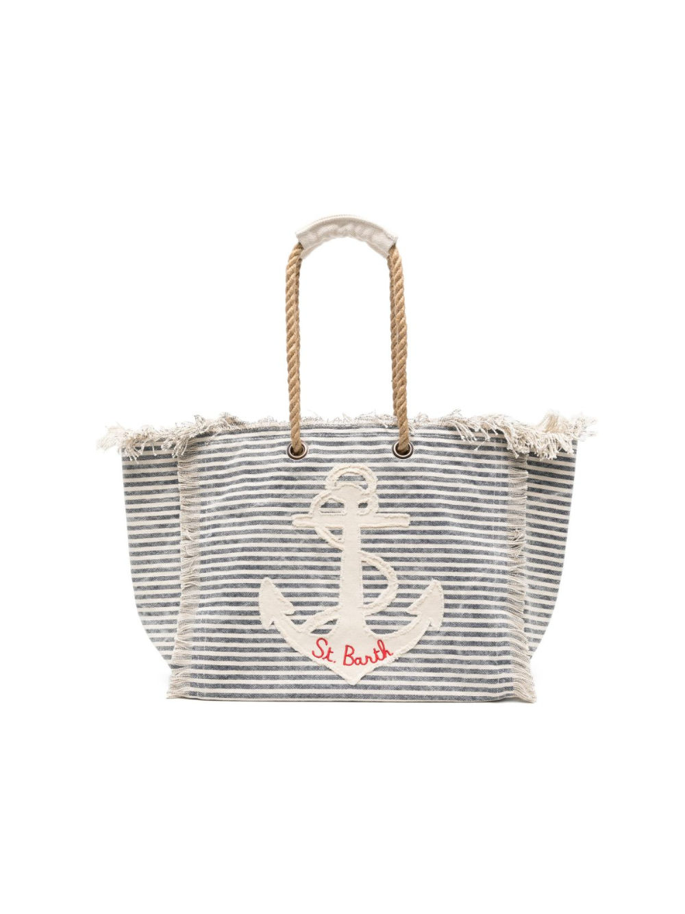 Borsa Beach Bag MC2 Saint Barth blu con fantasia a righe orizzontali BEA0003 00929L MC2 ST. BARTH 