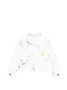 Giubbino per bambino Stella McCartney Kids in denim bianco con stampa grafica TY2A87 Z3474 101MC STELLA McCARTNEY KIDS 