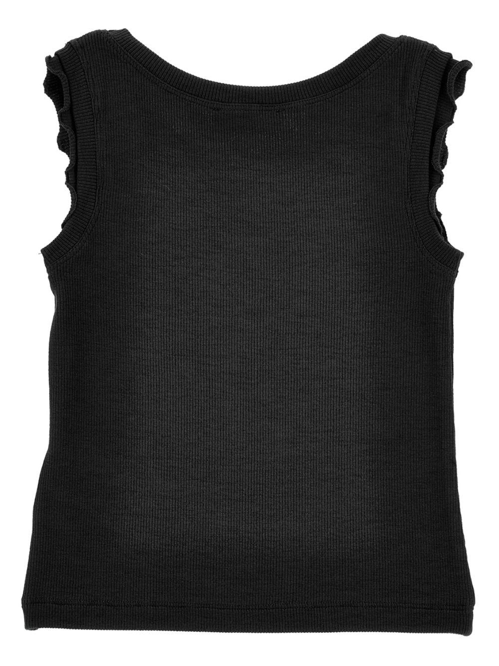 Top per bambina Philosophy di Lorenzo Serafini Kids nera con logo ricamato sul davanti I1G614 7212 0050 PHILOSOPHY KIDS 