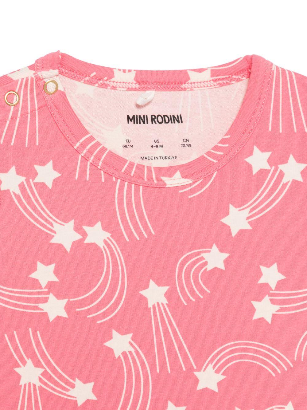 T-shirt per neonata Mini Rodini rosa con stampa stelle all-over 26220149NB PINK MINI RODINI KIDS 