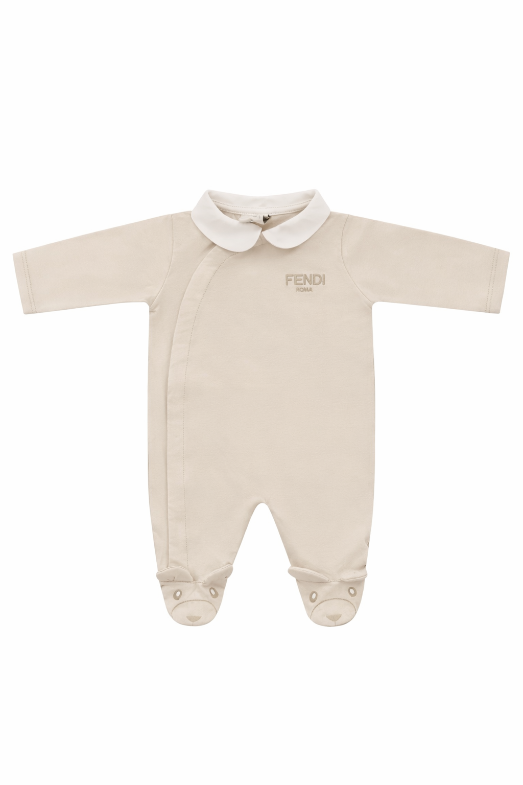 Set tre pezzi per neonata Fendi Kids beige con logo Fendi BUK154 ST8 F19J5 FENDI KIDS 