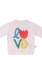 Felpa per neonata Stella McCartney Kids bianca con stampa love sul davanti TY4100 Z0499 101 STELLA McCARTNEY KIDS 